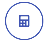 icon content calculator màu xanh
